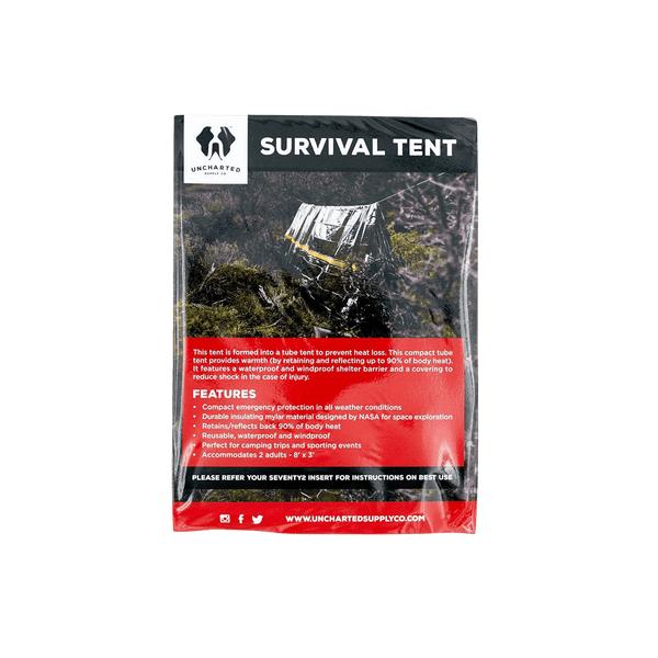 thumbnail interactive-video image 1 of 2-Person Emergency Survival Tent - Mylar Tube Shelter For Camping & Outdoor Emergencies 1 of 14