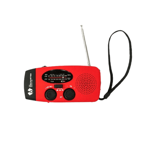 Red WB Crank Radio, Uncharted Supply Co emergency weather band survival radio with antenna
