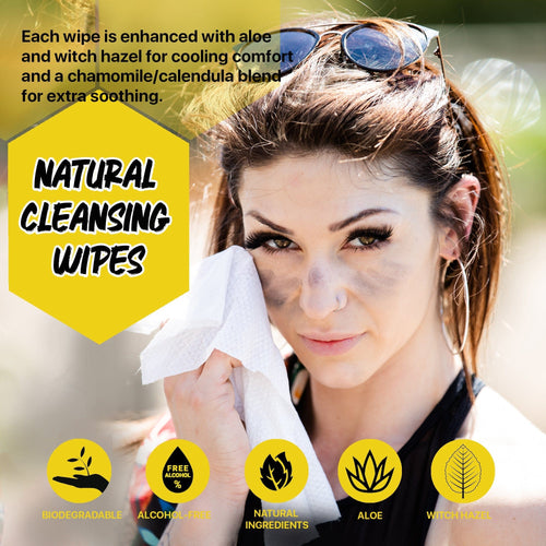 Klean Freak Body Wipes - The Jug, natural cleansing, alcohol-free & biodegradable wipes, woman cleaning face