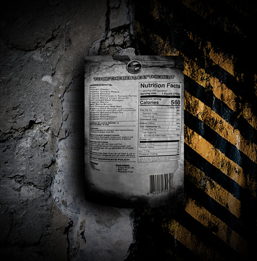 Essential Provisions Bison Chili ready-to-eat meal pouch, emergency survival food