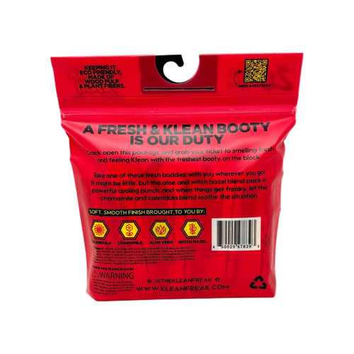 Klean Freak The Flusher 20 Pack flushable wipes, red eco-friendly pouch with aloe & witch hazel