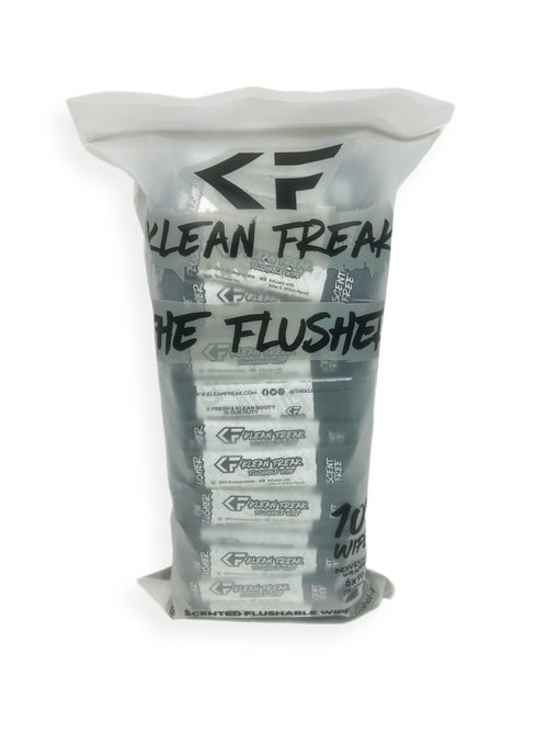 Klean Freak The Flusher 100-pack flushable wipes, individually wrapped personal hygiene wipes