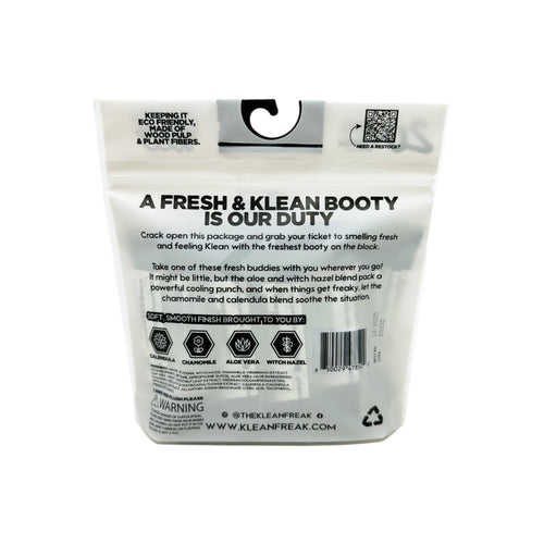 Klean Freak The Flusher 20 Pack flushable wipes, white eco-friendly pouch, 