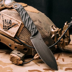 Half Face Blades Skinner Knife | Black Canvas Micarta