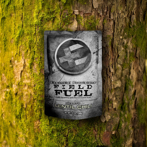 Lentil Chili Meal Ready-to-Eat pouch by Essential Provisions FIELD FUEL. Great for camping, survival, and outdoor adventures