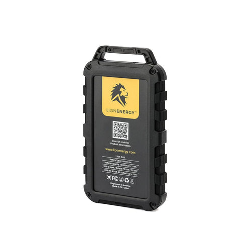 Lion Cub rugged 10000mAh portable power bank by Lion Energy, black with product details