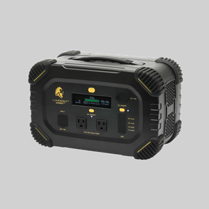 RECERTIFIED Lion Summit portable power station, black with yellow accents, showing display & AC/USB/DC ports