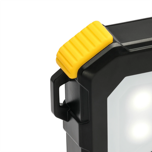 Lion Prowler portable floodlight, black and yellow durable construction with bright LEDs