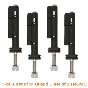 MAXTRAX XTREME Combo Pin Set by Adventure Imports, four black mounting pins for MKII and XTREME traction boards