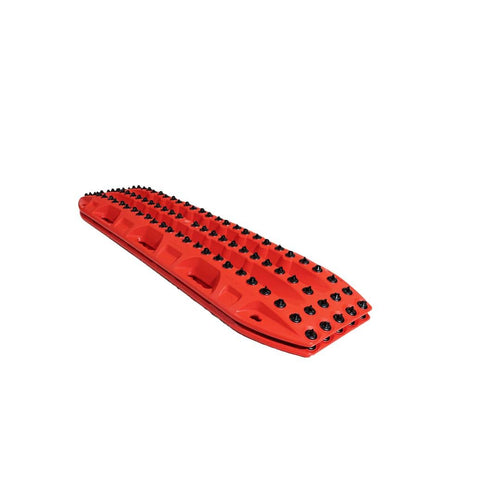 MAXTRAX XTREME Red Recovery Boards from Adventure Imports, stacked off-road traction boards with black cleats