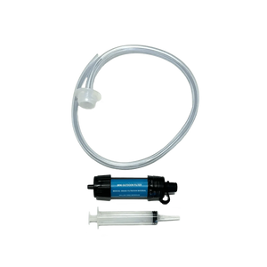Puribag Pro - Membrane Filter Kit with clear tube, blue-labeled filter, and syringe for outdoor water purification