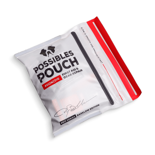 Possibles Pouch first aid and gear repair kit on a transparent background with pouch open