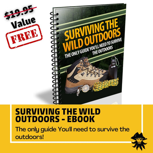 Captain's Loot Kit free ebook: Surviving the Wild Outdoors guide by Black Beard Fire Starters, featuring survival gear