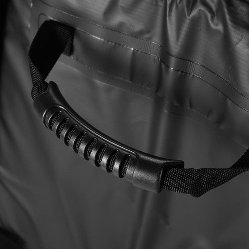 Bakcou Insulated Cooler/Gear Bag, close-up of ergonomic black handle and rugged waterproof material