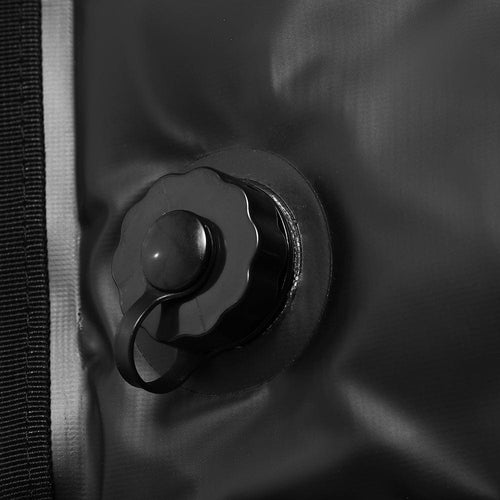 Bakcou Insulated Cooler/Gear Bag, close-up of black plastic drain valve with tethered cap
