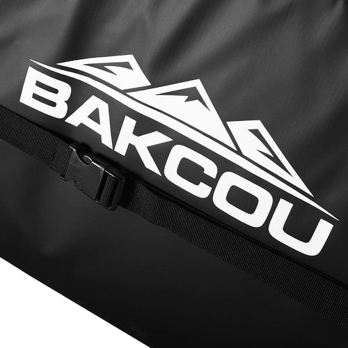 Bakcou Insulated Cooler/Gear Bag, black, with white Bakcou logo and a black quick-release buckle