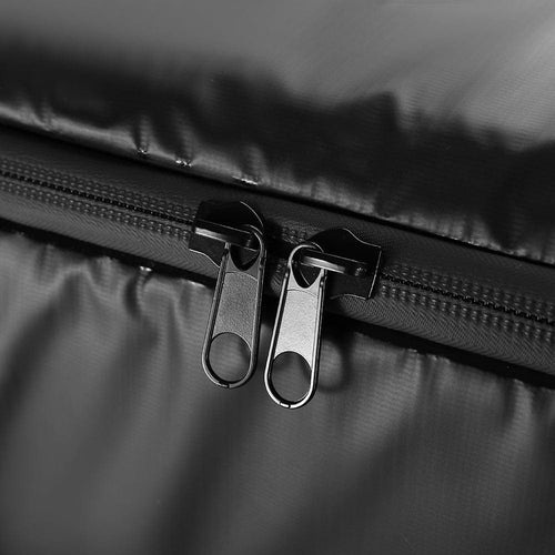 Bakcou Insulated Cooler/Gear Bag close-up, heavy-duty black zipper pulls