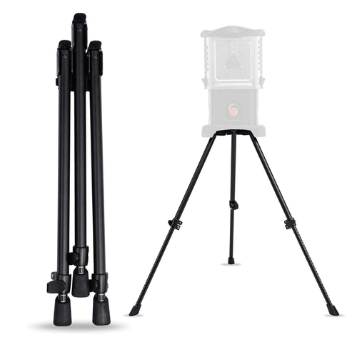 Ignik Outdoors Skullet Deluxe Heater Stove Cook Set: black tripod collapsed & extended with stove