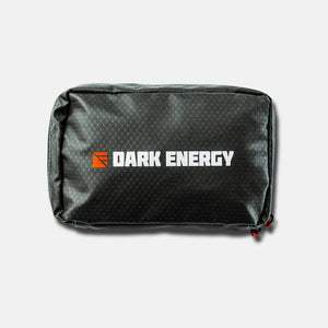 Dark Energy MOLLE Pouch, dark gray tactical gear bag with hexagonal pattern and orange logo