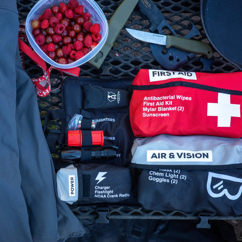 Open lifestyle photo of the seventy2.0 survival insert laying on a table