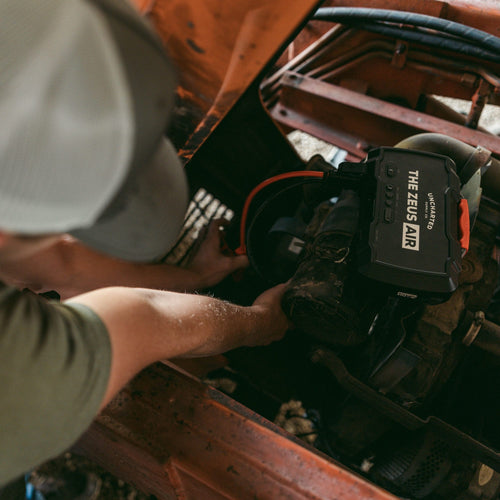 zeus air jump starting a tractor