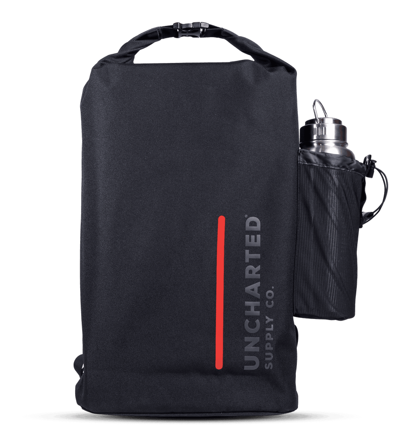 Black seventy2 core shell with water bottle