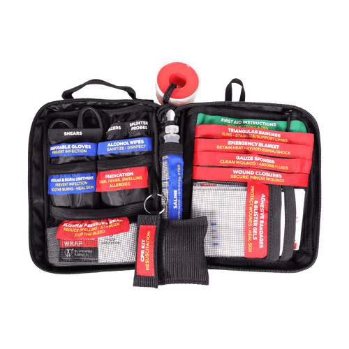opened first aid pro showing the contents