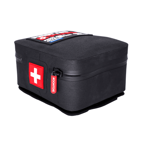 side view showing zipper of first aid plus