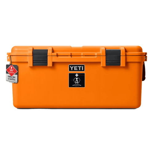 front image of a 60L orange basecamp box