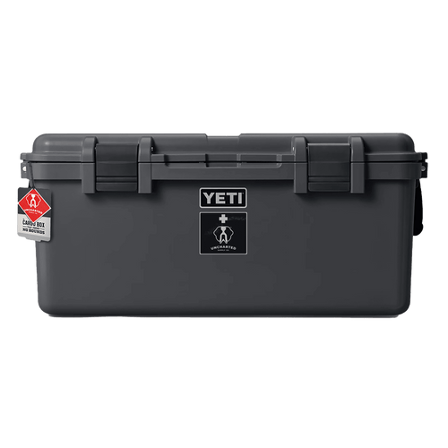 front image of a 60L charcoal basecamp