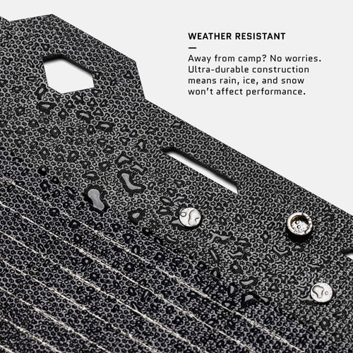 Dark Energy Spectre 200W's textured weather-resistant surface with water droplets and metal details