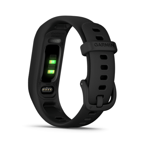 Garmin VivoSmart 5 large, black fitness tracker with active heart rate sensor and textured band with Garmin logo