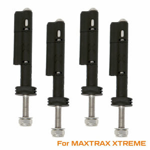 MAXTRAX XTREME Mounting Pins, set of four black cylindrical pins with silver bolts, for securing off-road recovery boards