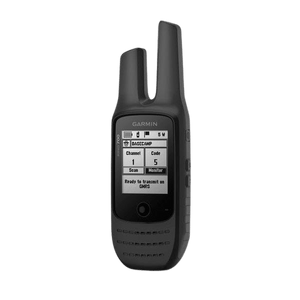 Garmin Rino 700 handheld GMRS two-way radio with GPS, dark gray, screen showing Channel 1, Code 5